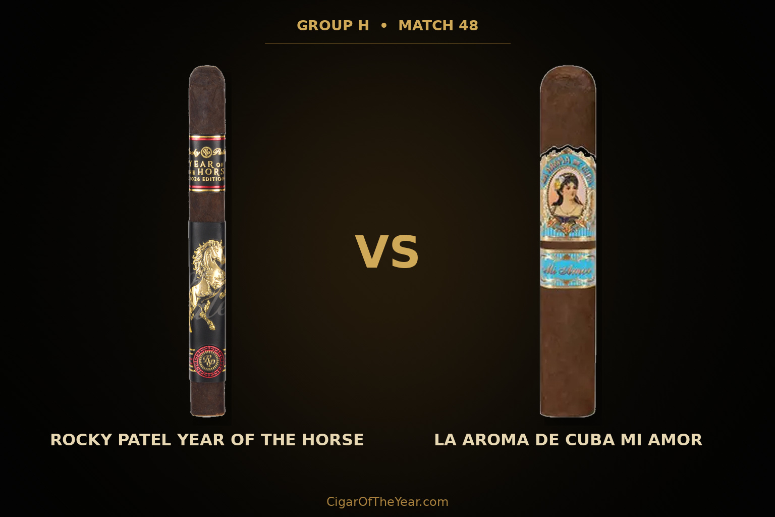 Rocky Patel Year of the Horse vs La Aroma de Cuba Mi Amor in Match M48
