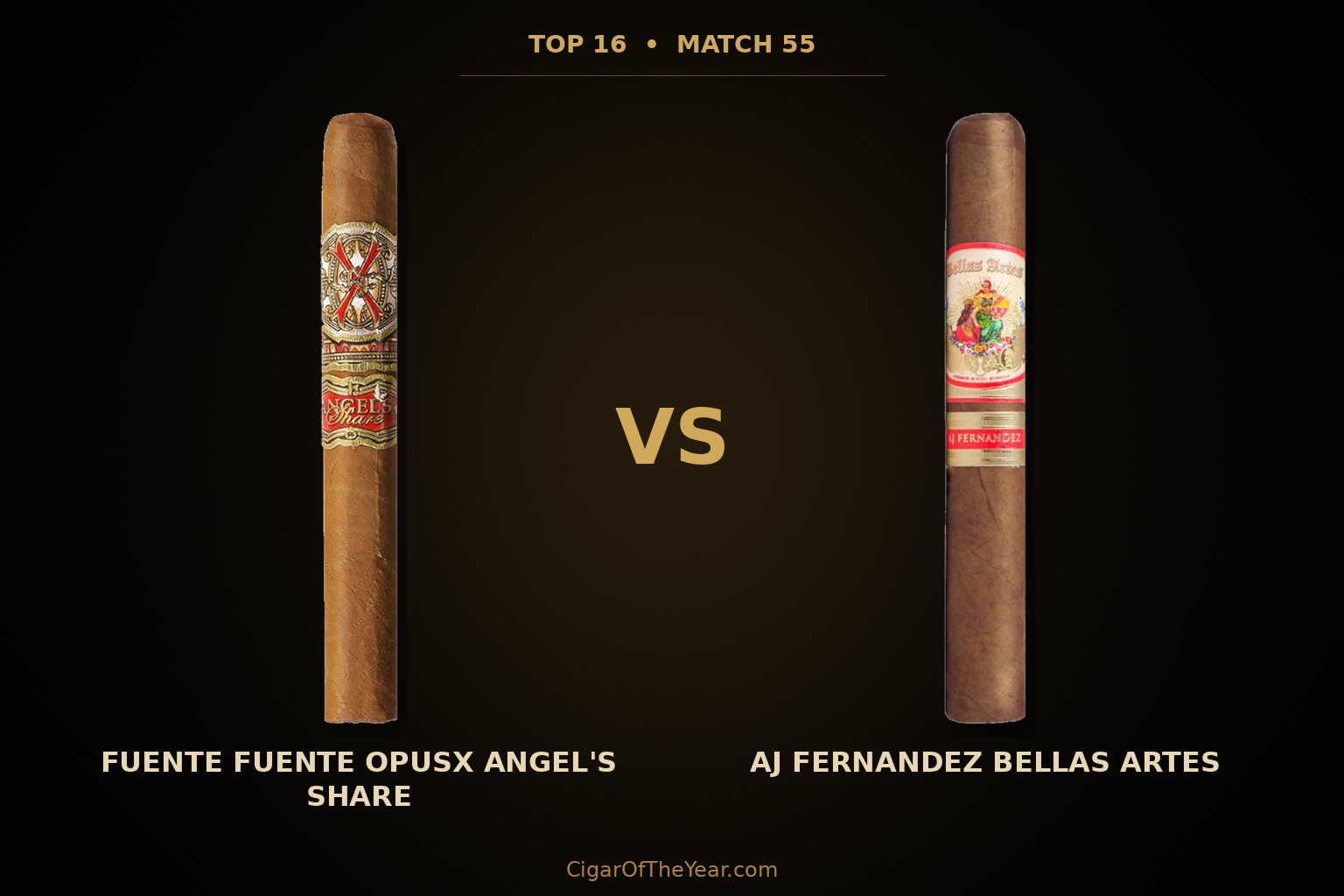 Fuente Fuente OpusX Angel's Share vs AJ Fernandez Bellas Artes in Match M55
