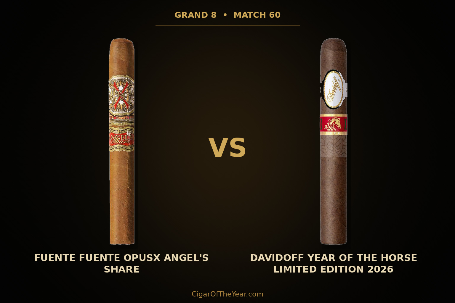 OpusX Angel's Share vs Davidoff Year of the Horse 2026 in Match M60