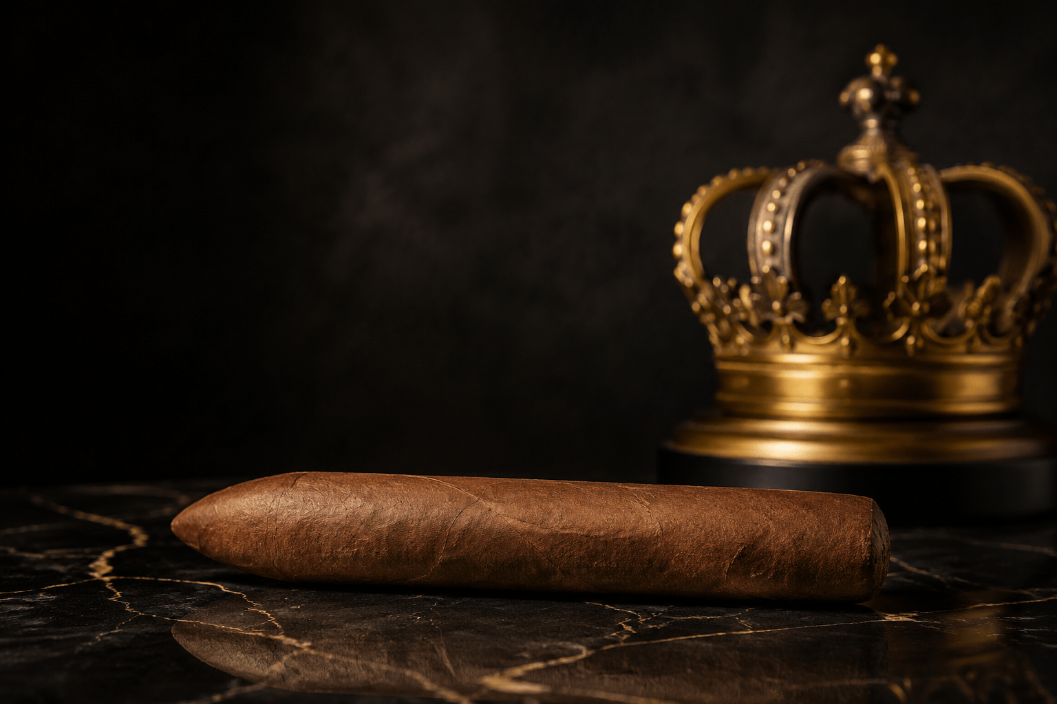 Premium cigar with a gold championship crown representing the best cigars of 2026.